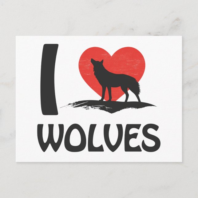 Cartão Postal Eu amo Lobos (Frente)