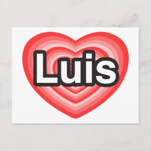 Cartão Postal Eu amo Luis. Eu amo você Luis. Coração