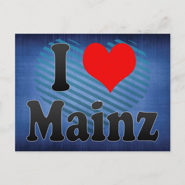 Cartão Postal Eu Amo Mainz, Alemanha (Frente)