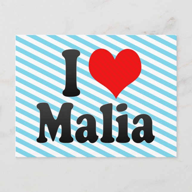 Cartão Postal Eu amo Malia (Frente)