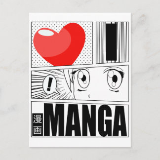 CARTÃO POSTAL EU AMO MANGÁ