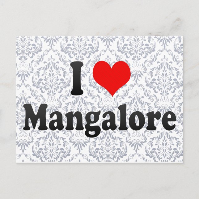 Cartão Postal Eu Amo Mangalore, Índia (Frente)