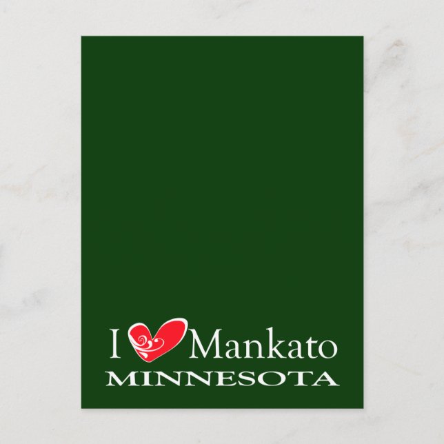 Cartão Postal Eu Amo Mankato Minnesota (Frente)