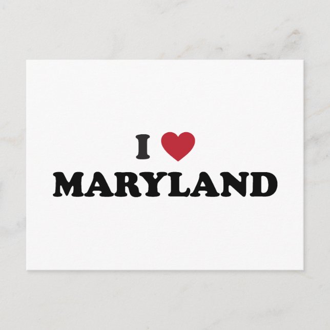 Cartão Postal Eu amo Maryland (Frente)