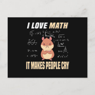 Cartão Postal Eu Amo Matemática Hamster Rodent Matth Genius Math
