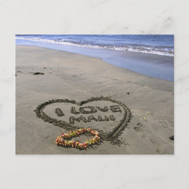 Cartão Postal Eu amo Maui (Frente)