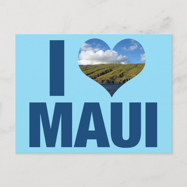 Cartão Postal Eu Amo Maui Hawaii (Frente)