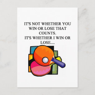 Cartão Postal eu amo mesa de tênis