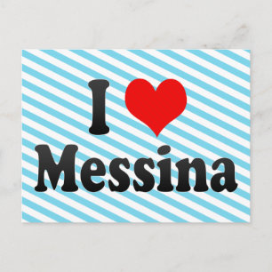 Cartão Postal Eu Amo Messina, Itália
