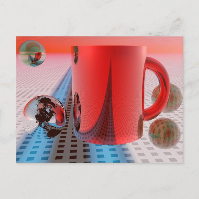 Cartão Postal Eu amo meu café da manhã (Frente)