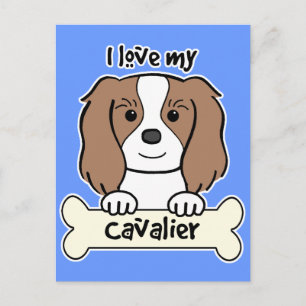 Cartão Postal Eu amo meu Cavalier King Charles Spaniel