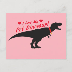 Cartão Postal Eu Amo Meu Dinossauro De Pet