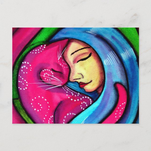 Cartão Postal Eu Amo Meu Gato (Frente)