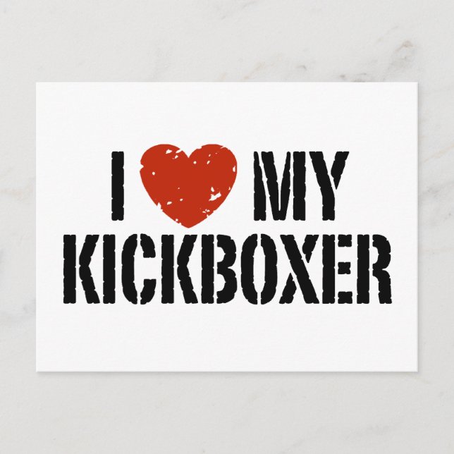 Cartão Postal Eu Amo Meu Kickboxer (Frente)