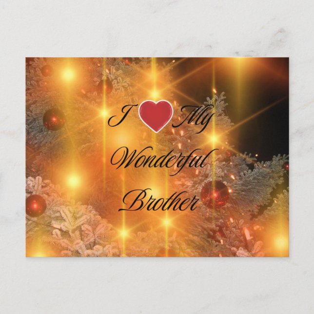 Cartão Postal Eu Amo Meu Maravilhoso Irmão (Frente)
