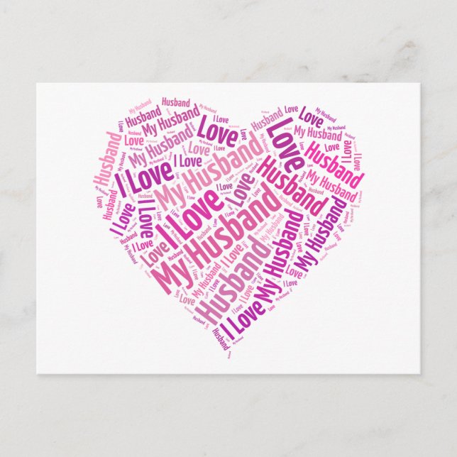 Cartão Postal Eu Amo Meu Marido (Frente)