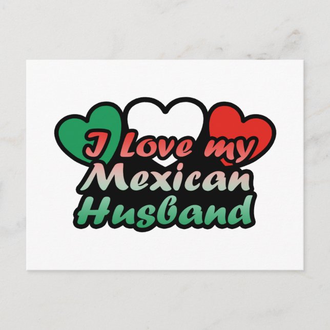 Cartão Postal Eu Amo Meu Marido Mexicano (Frente)