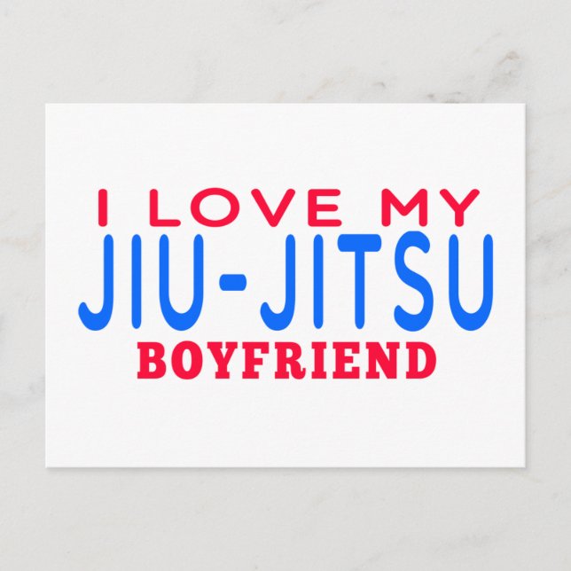Cartão Postal Eu Amo Meu Namorado Jiu-Jitsu (Frente)