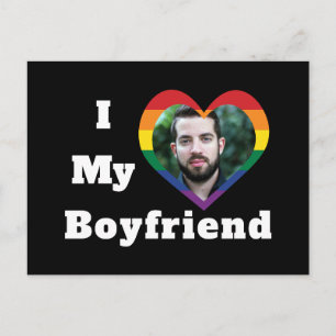 Cartão Postal Eu Amo Meu Namorado Orgulho Gay LGBTQ Foto Persona