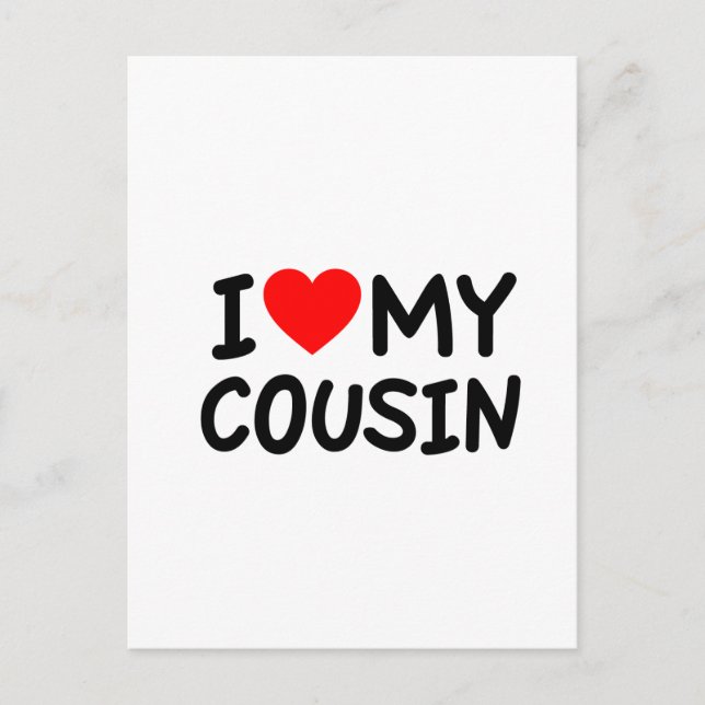 Cartão Postal Eu amo meu primo (Frente)