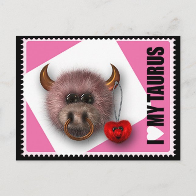 Cartão Postal Eu Amo Meu Taurus (Frente)