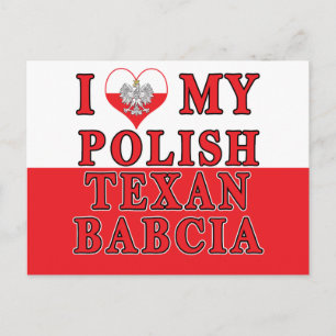Cartão Postal Eu Amo Meu Texano Polonês Babcia
