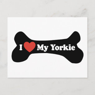 Cartão Postal Eu Amo Meu Yorkie - Osso do Cachorro