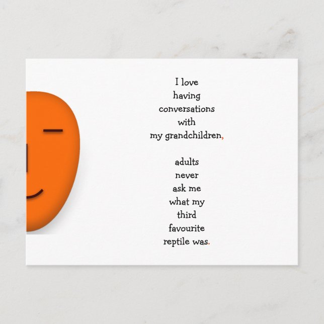 Cartão Postal Eu Amo Meus Netos Vovô Vovó Citação Engraçado (Frente)