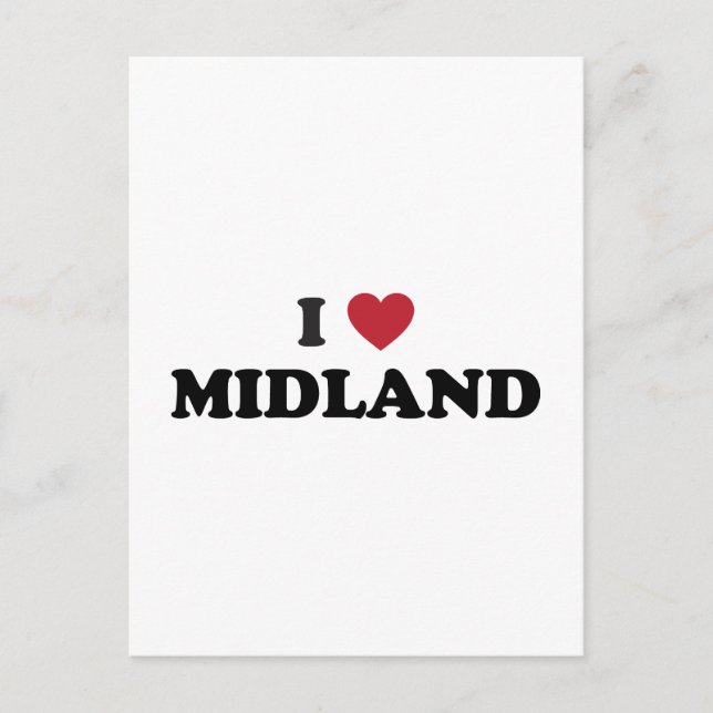 Cartão Postal Eu amo Midland Texas (Frente)