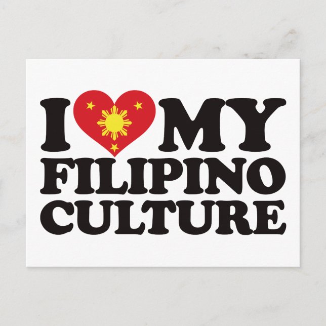 Cartão Postal Eu amo minha cultura filipina (Frente)