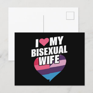 Cartão Postal Eu Amo Minha Esposa Bissexual Orgulho Bi Bandeira 