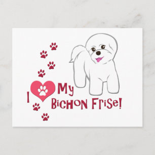 Cartão Postal Eu Amo Minha Festa Bichon!