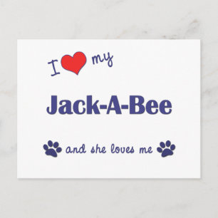 Cartão Postal Eu Amo Minha Jack-A-Bee (Cadela)