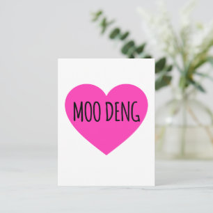 Cartão Postal Eu Amo Moo Deng - Bebê Hipopótamo Moo Deng