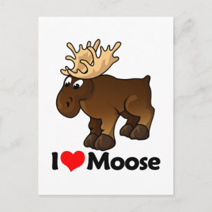 Cartão Postal Eu Amo Moose