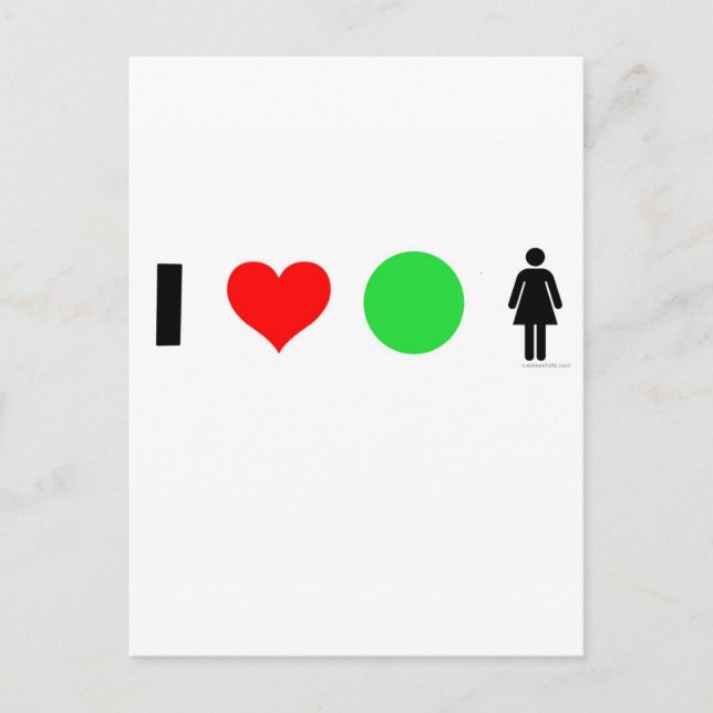 Cartão Postal Eu amo mulheres fáceis (Frente)