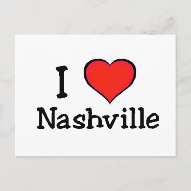 Cartão Postal Eu amo Nashville (Frente)