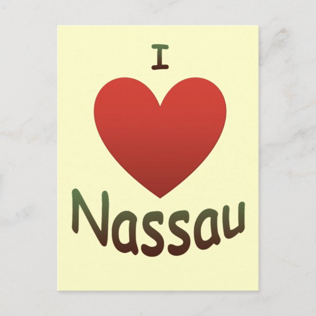 Cartão Postal Eu Amo Nassau (Frente)