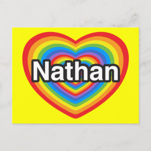Cartão Postal Eu amo Nathan. Eu te amo Nathan. Coração