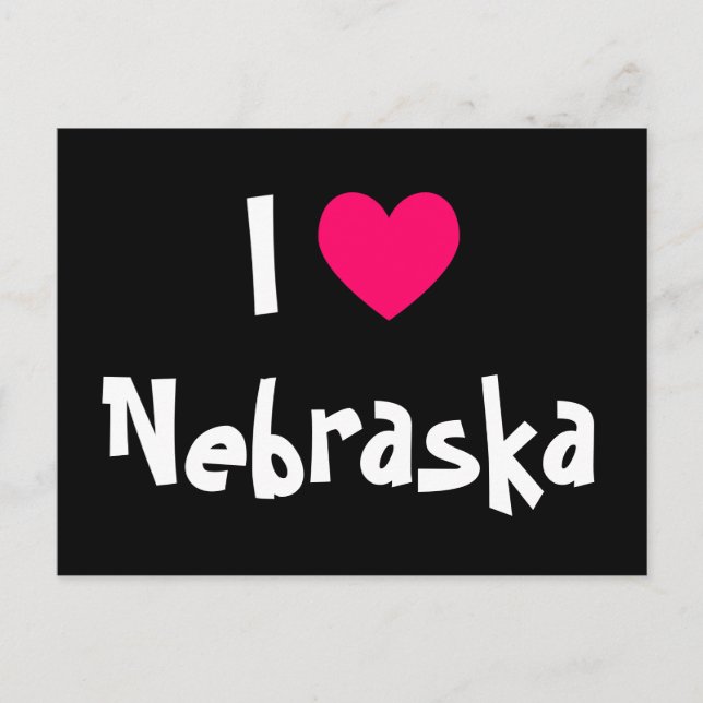Cartão Postal Eu Amo Nebraska (Frente)