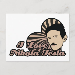 Cartão Postal Eu Amo Nikola Tesla