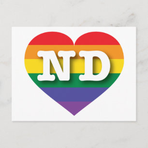 Cartão Postal Eu amo North Dakota Orgulho gay
