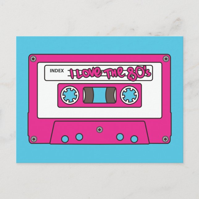 Cartão Postal Eu amo o anos 80 (Frente)