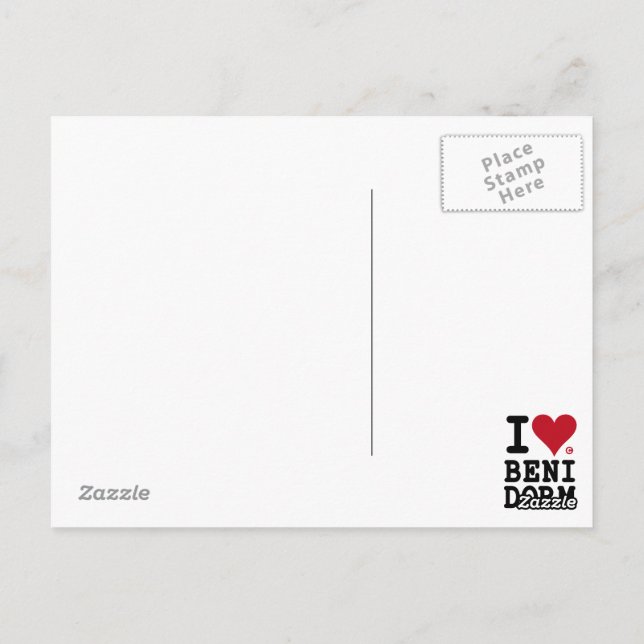 Cartão Postal EU AMO O BENIDORM - Postal Personalizado (Verso)