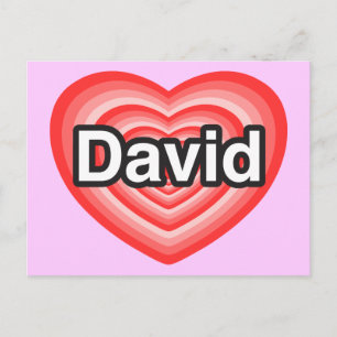 Cartão Postal Eu amo o David. Eu te amo David. Coração