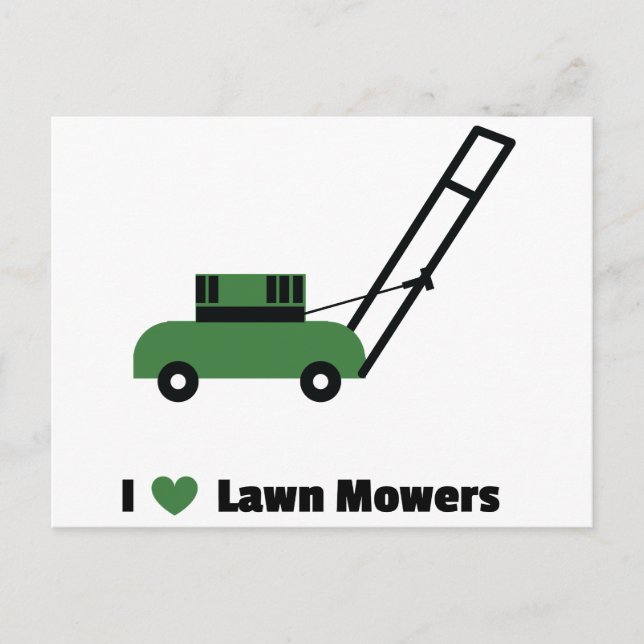 Cartão Postal Eu amo o Lawn Mowers (Frente)