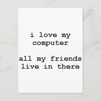 Cartão Postal eu amo o meu computador