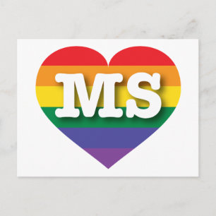 Cartão Postal Eu amo o Mississippi Orgulho gay