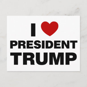 Cartão Postal Eu Amo o Presidente Trump Coração