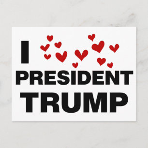 Cartão Postal Eu Amo O Presidente Trump Hearts